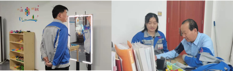 大家體驗了智能血壓計、魔鏡等儀器設備